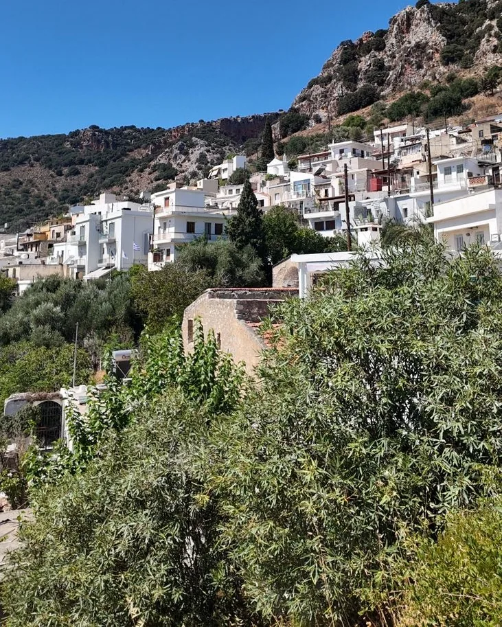 Maisons blanchies à la chaux du village de Kritsa, dans le Lassithi
